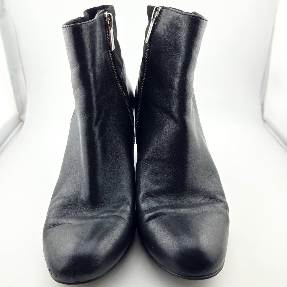 MICHAEL Michael Kors Black Leather Wedge Ankle Boots Women’s Size 7.5